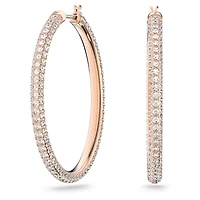 Swarovski Stone Hoop Pierced Earrings, Pink, Rose-Gold Tone Plated 5383938