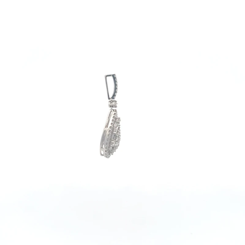 14K White Gold 0.79 cttw White Diamond Pendant