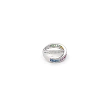 14K White Gold 1.70 cttw Multicoloured Sapphire and White Diamond Ring - 5