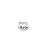 14K White Gold 0.66 cttw Pink Tourmaline and White Diamond Ring