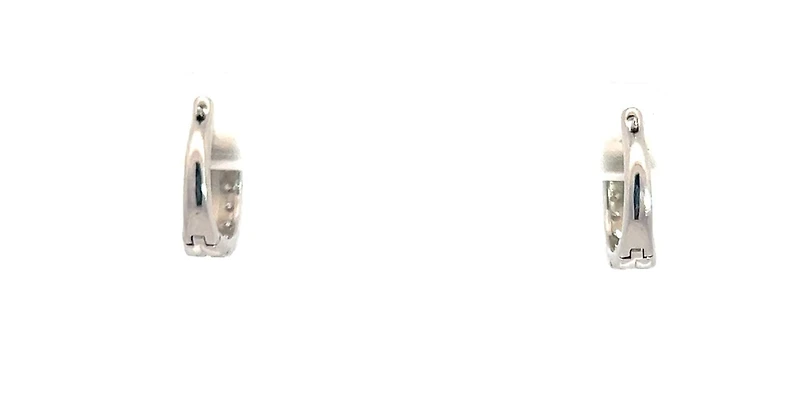 10K White Gold 0.75cttw Diamond Double Band Hoops - 12mm