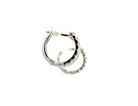 10K White Gold 0.75cttw Diamond Double Band Hoops - 12mm