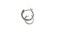10K White Gold 0.75cttw Diamond Double Band Hoops - 12mm
