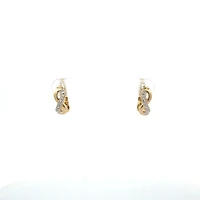 10K Yellow and White Gold Infinity Diamond Earrings