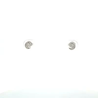14K White Gold 0.12cttw Maple Leaf Canadian Diamonds Earrings