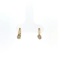 10K Yellow Gold 0.07cttw Diamond Hoop Earrings