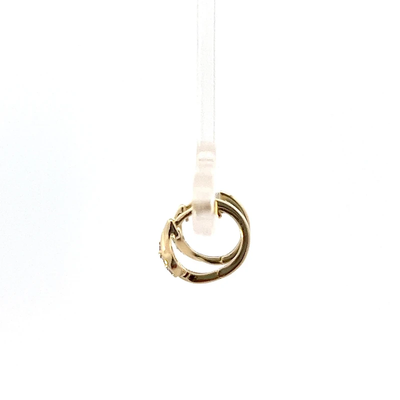 10K Yellow Gold 0.07cttw Diamond Hoop Earrings