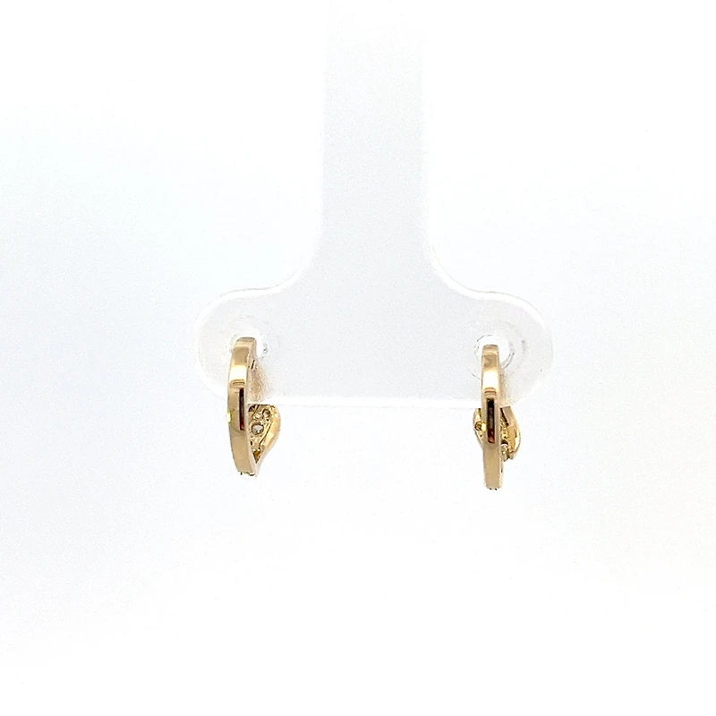 10K Yellow Gold 0.07cttw Diamond Hoop Earrings