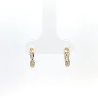 10K Yellow Gold 0.10cttw Diamond Hoop Earrings