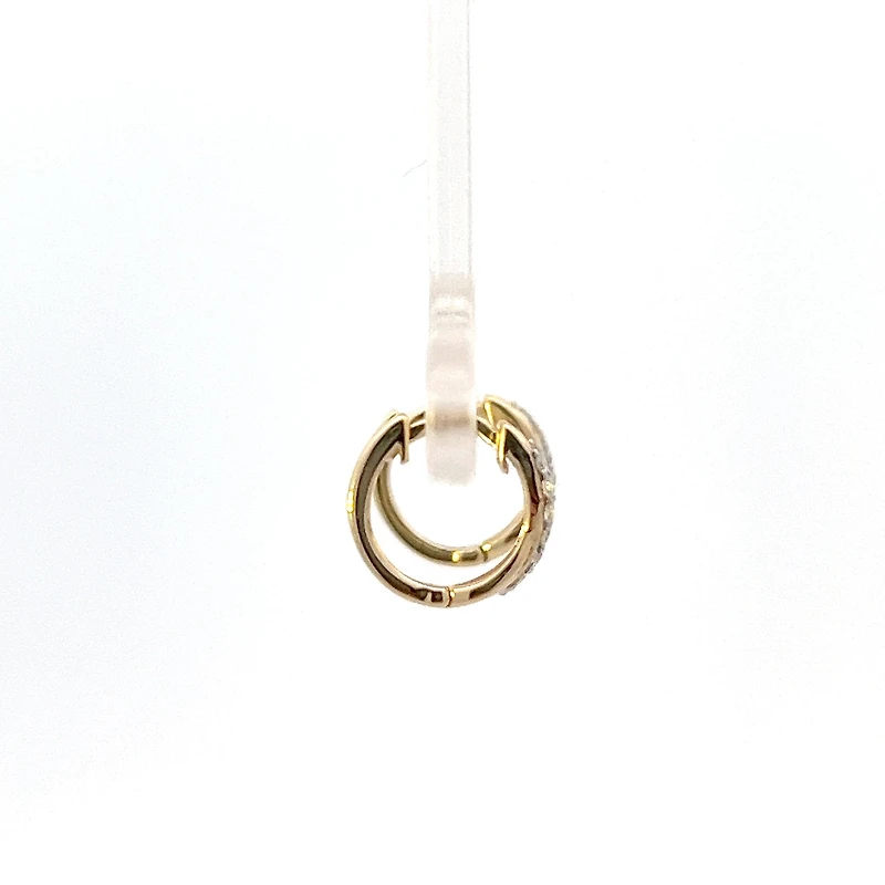 10K Yellow Gold 0.10cttw Diamond Hoop Earrings