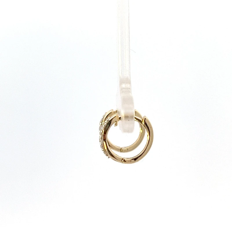10K Yellow Gold 0.10cttw Diamond Hoop Earrings