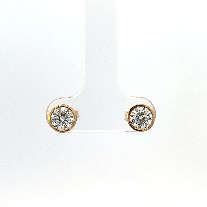 10K Yellow Gold 1.00cttw Lab Grown Diamond Earrings