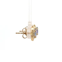 10K Yellow Gold Tanzanite , White sapphire and Diamond Earrings - yellow gold
