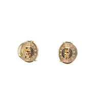 10K Yellow Gold Tanzanite , White sapphire and Diamond Earrings - yellow gold