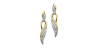 10K Yellow Gold 0.05cttw Diamond Dangle Earrings