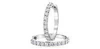 10K White Gold 3.00cttw Diamond Hoop Earrings
