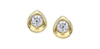 10K Yellow Gold 0.15 cttw Round Brilliant Cut Canadian Diamond Earrings