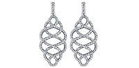14K White Gold 0.52cttw Diamond Dangle Earrings