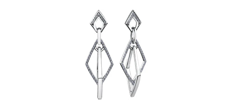 10K White Gold 0.25cttw Diamond Earrings
