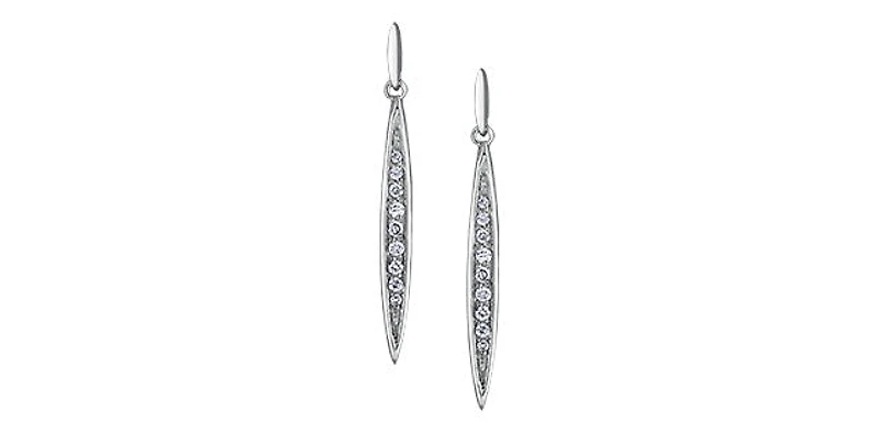 10K White Gold 0.10cttw Diamond Earrings