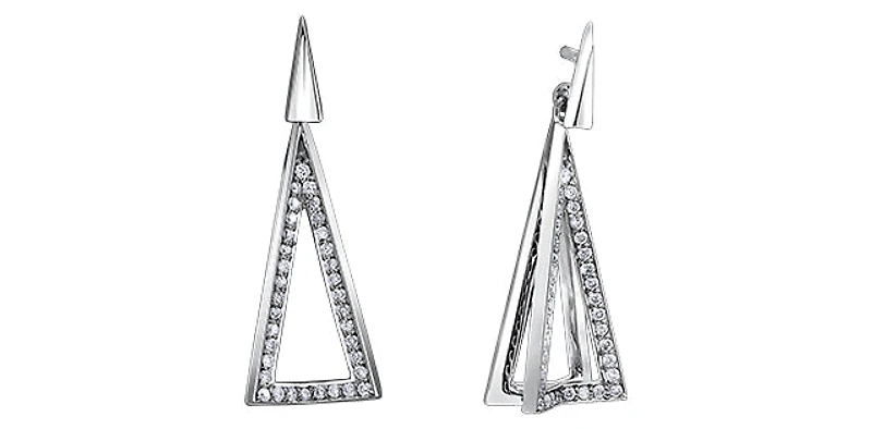 10K White Gold 0.20cttw Diamond Dangle Earrings