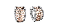 10K White and Rose Gold 0.33cttw Diamond Earrings