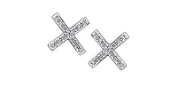 10K White Gold 0.065cttw Diamond Earrings