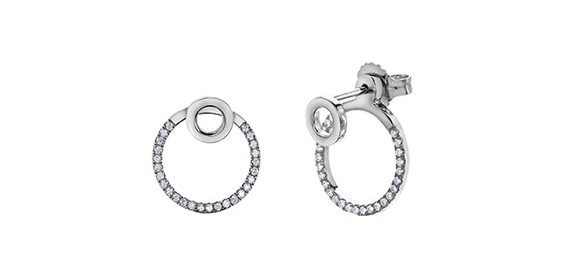 10K White Gold 0.13cttw Diamond Earrings