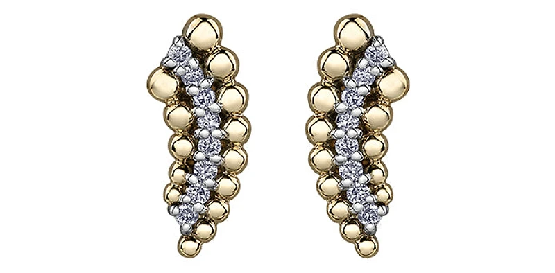 10K Yellow Gold 0.12cttw Diamond Earrings