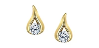 14K Yellow Gold 0.25cttw Canadian Diamond Earrings