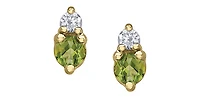 10K Yellow Gold Peridot and Diamond Earrings