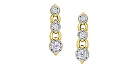 10K Yellow Gold 0.23cttw Diamond Dangle Earrings