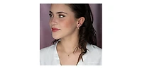 10K Gold 0.07cttw Round Brilliant Cut Lightning Bolt Diamond Earrings