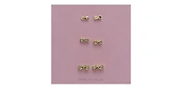 10K Yellow Gold 0.01cttw Round Brilliant Cut Infinity Diamond Stud Earrings
