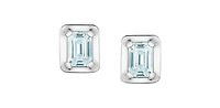 10K White Gold 0.46cttw Lab Grown Emerald Cut Diamond Earrings