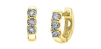 10K Yellow Gold 0.06cttw Diamond Hoop / Huggie Earrings