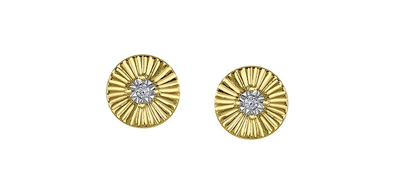 10K Yellow Gold 0.04 cttw Diamond Stud Earrings