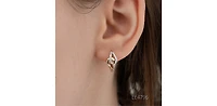 10K Yellow Gold Diamond Hoop Earrings