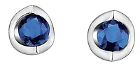 10K White Gold 4mm Sapphire Earrings