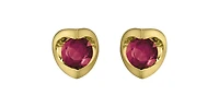 10K Yellow Gold Ruby Earring
