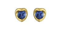 10K Yellow Gold Sapphire Earring