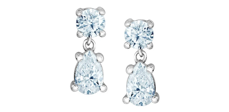 10K White Gold 0.76cttw Lab Grown Diamond Earrings