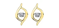 10K Yellow Gold Pulse Diamond Solitaire Earrings 0.02cttw