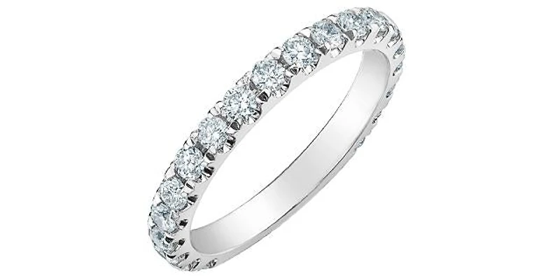 14K White Gold 0.75cttw Lab Grown Diamond Band - /