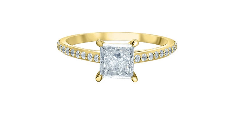 14K Yellow Gold 1.275 Lab Grown Diamond Engagement Ring - 4 / yellow gold
