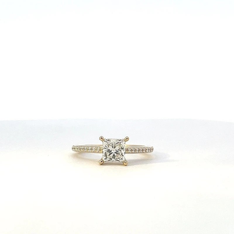 14K Yellow Gold 1.275 Lab Grown Diamond Engagement Ring - 4 / yellow gold