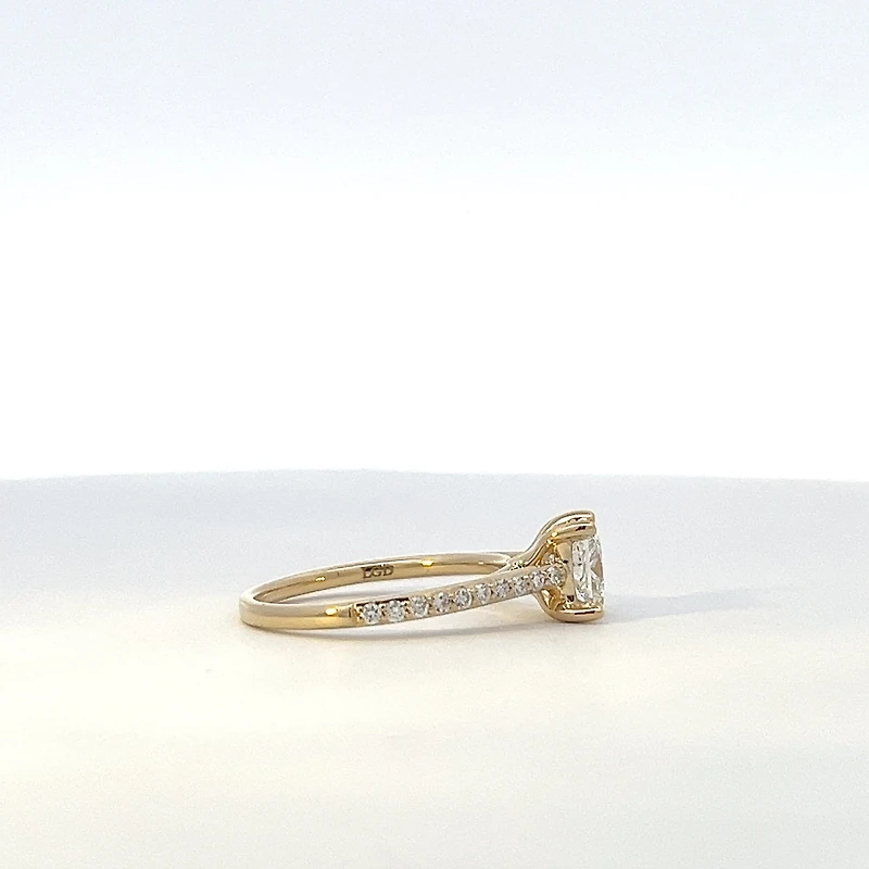 14K Yellow Gold 1.275 Lab Grown Diamond Engagement Ring - 4 / yellow gold