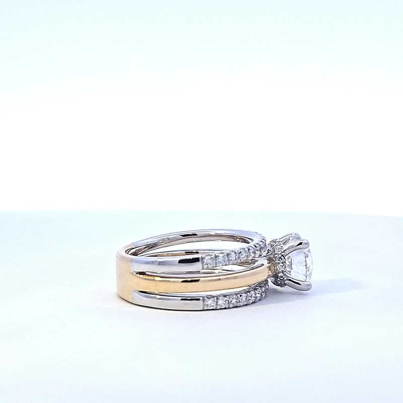 14K Yellow and White Gold 2.74cttw Lab Grown Diamond Ring - 4