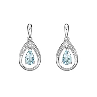 10K White Gold Aquamarine & Diamond Earrings