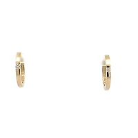 10K Gold 0.05 cttw Diamond Hoop Earrings - Yellow Gold